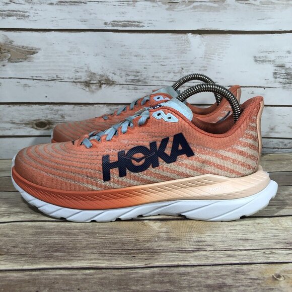 Hoka One One Mach 5 Running Shoes Womens Size 9 Athletic Jogging Peach Training - Picture 3 of 12